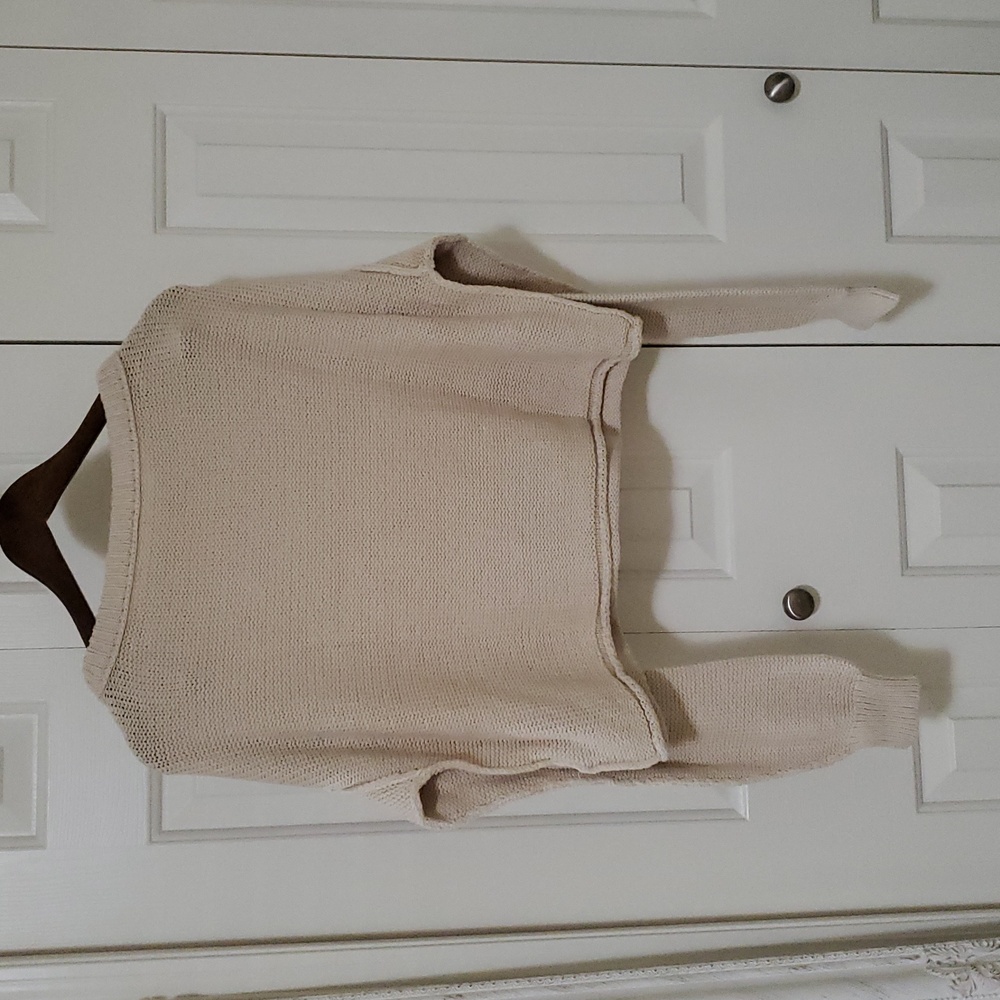 NEW Free People Cream Crew Neck Sweater Size S - Picture 6 of 7